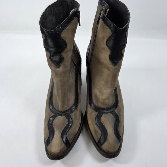 Free People Woman’s Western Camel Sand Genuine Leather Ankle Boots US 8.5 39 - Picture 12 of 12